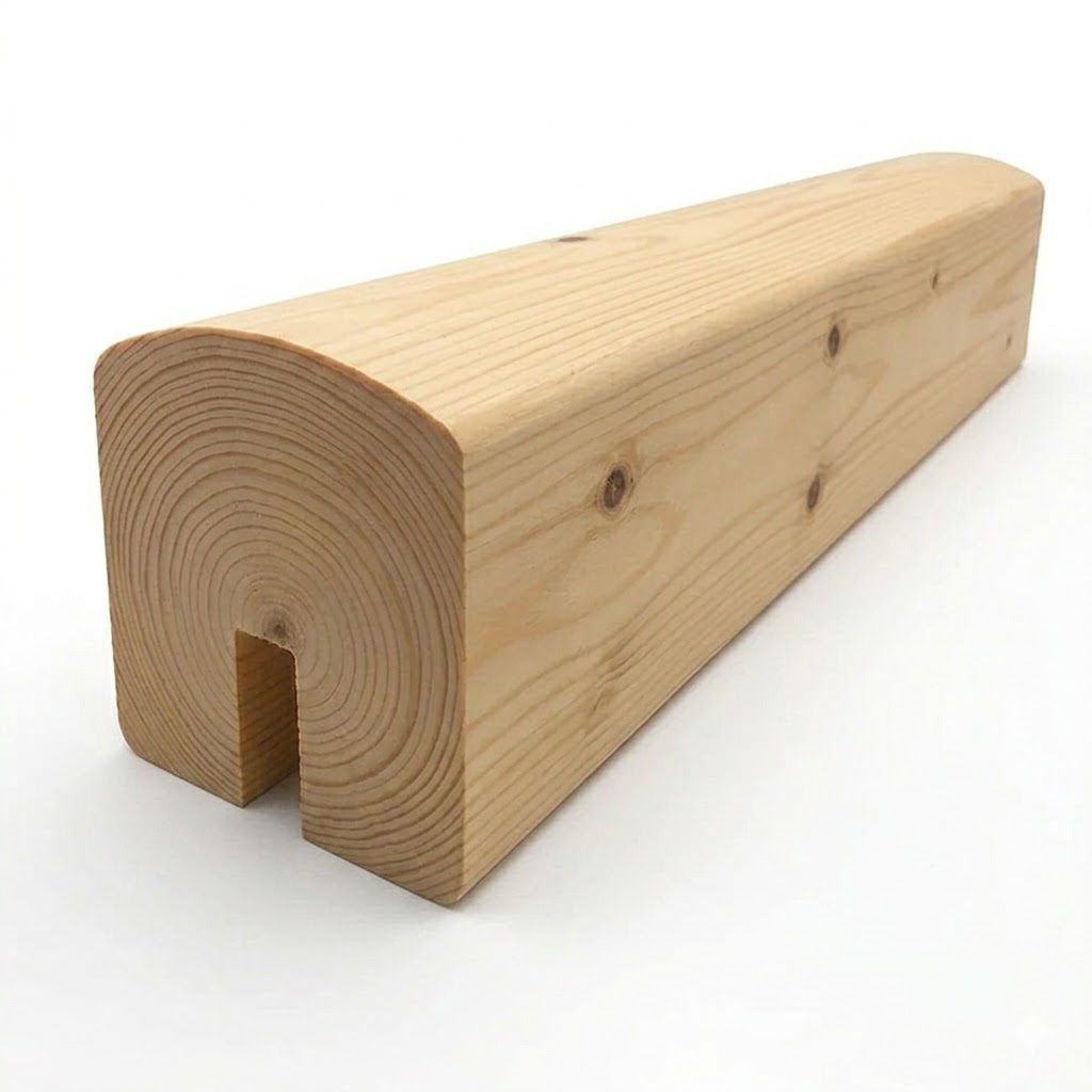 10mm Slot Pine Contemporary Handrail For Glass